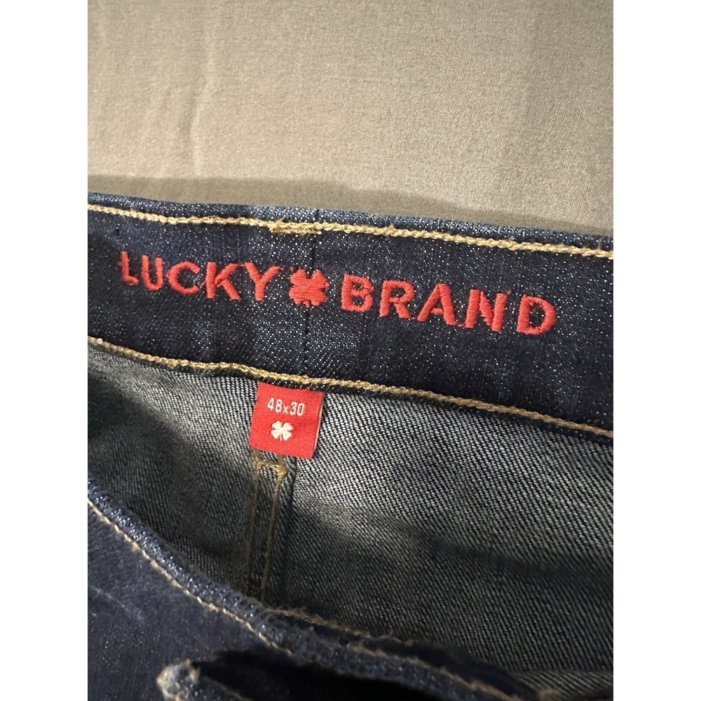 Lucky Brand 181 Relaxed Straight Dark Wash Denim Jeans Mens 48x30 - Picture 4 of 8